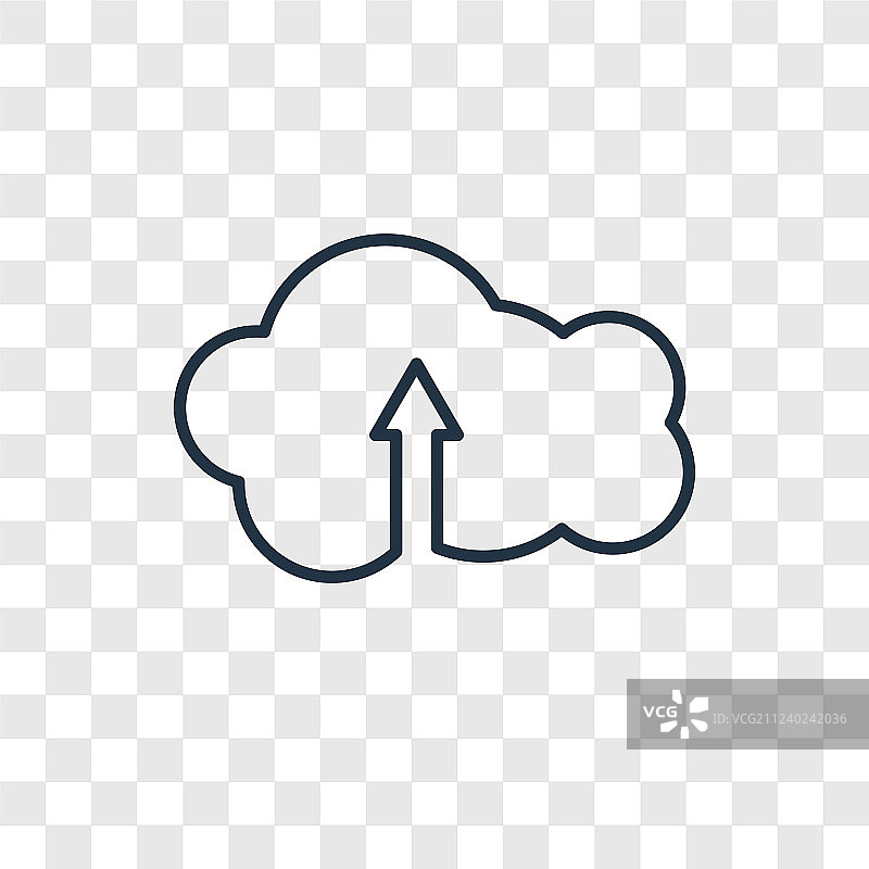 透明背景上的云概念线性图标图片素材