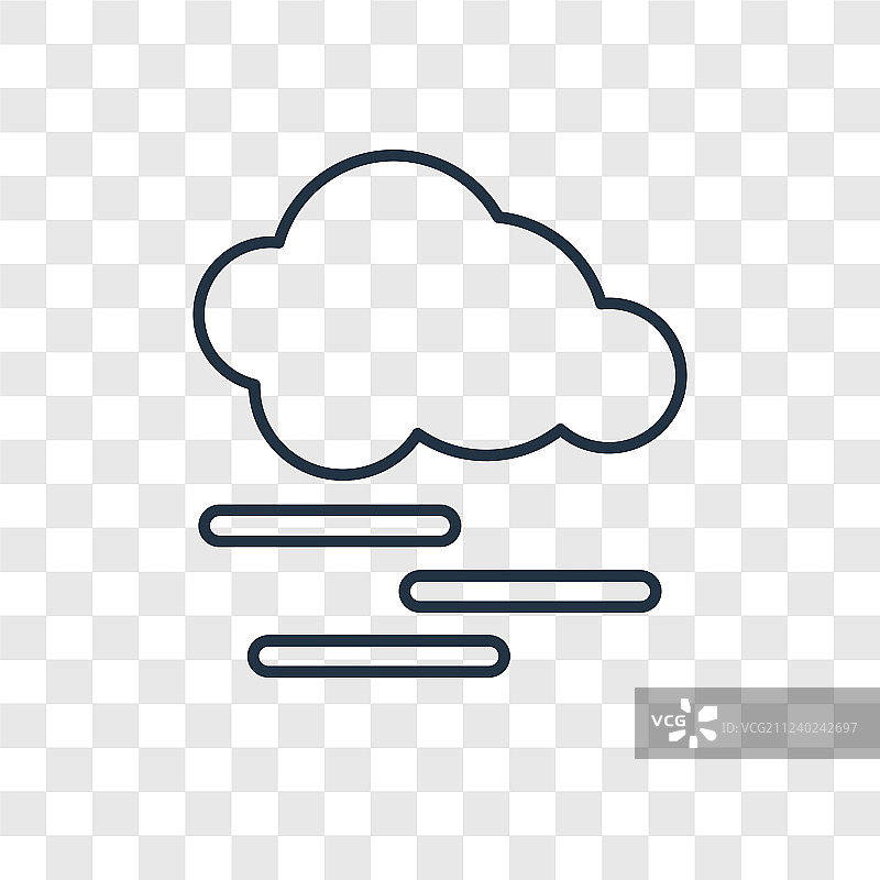 透明背景上的雾气概念线性图标图片素材