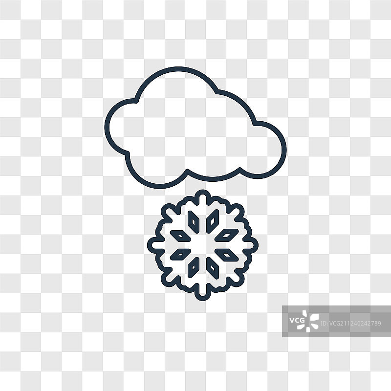 下雪概念线性图标图片素材