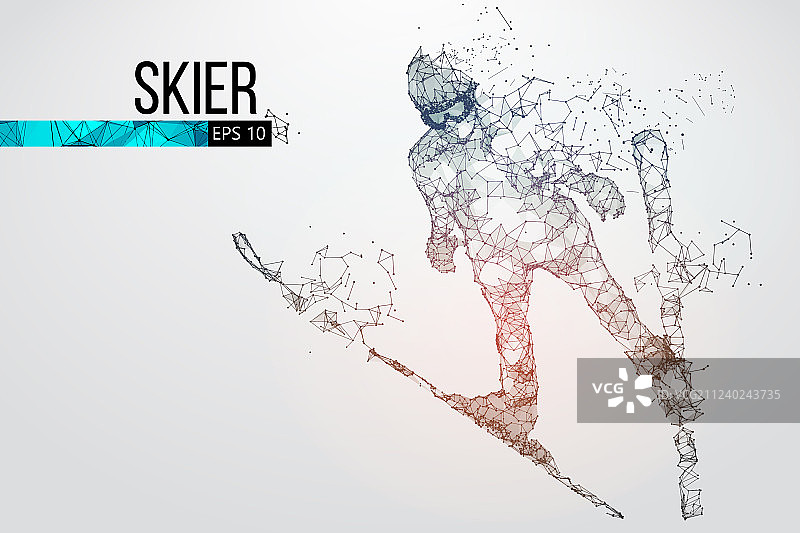 滑雪者剪影图片素材