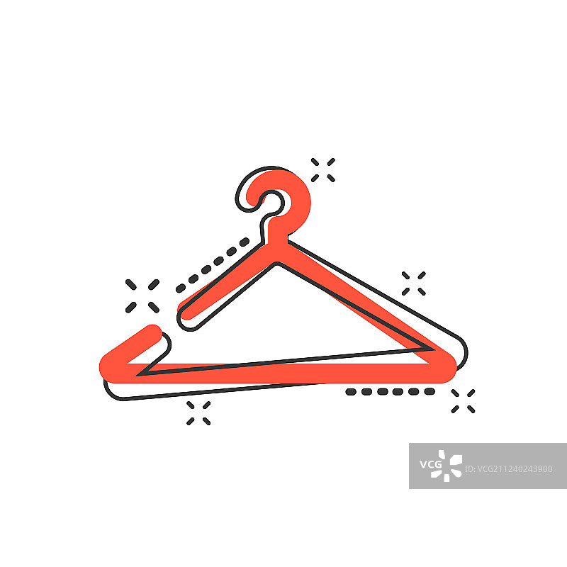 漫画风格衣柜卡通衣架图标图片素材