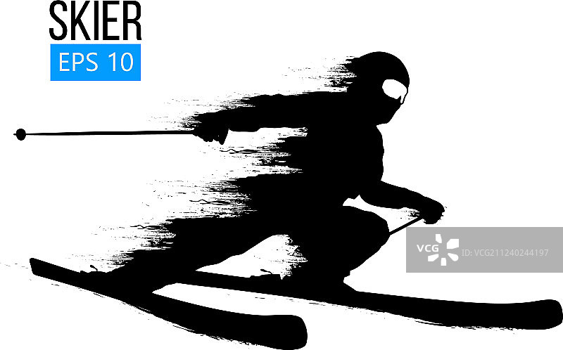 滑雪者剪影图片素材