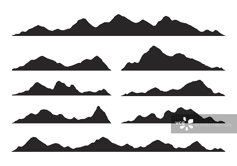 山脉轮廓剪影图片素材