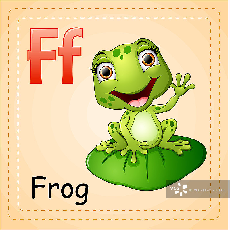 动物字母表 F是青蛙图片素材