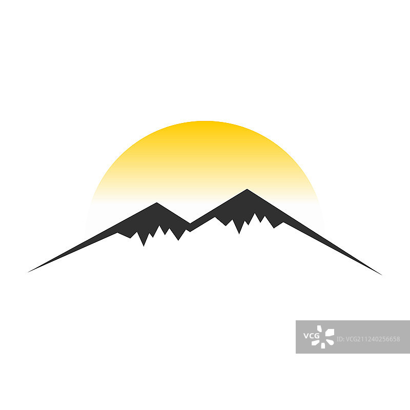 山地阳光景观符号设计图片素材