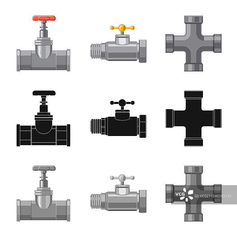 管道和管材图标集图片素材