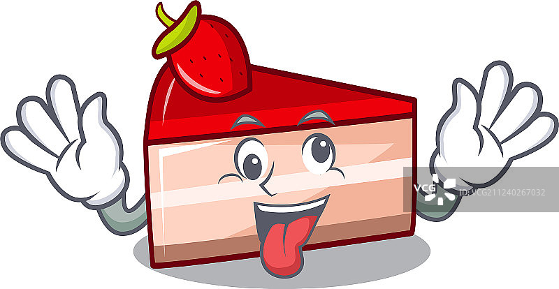 疯狂的卡通草莓蛋糕吉祥物图片素材
