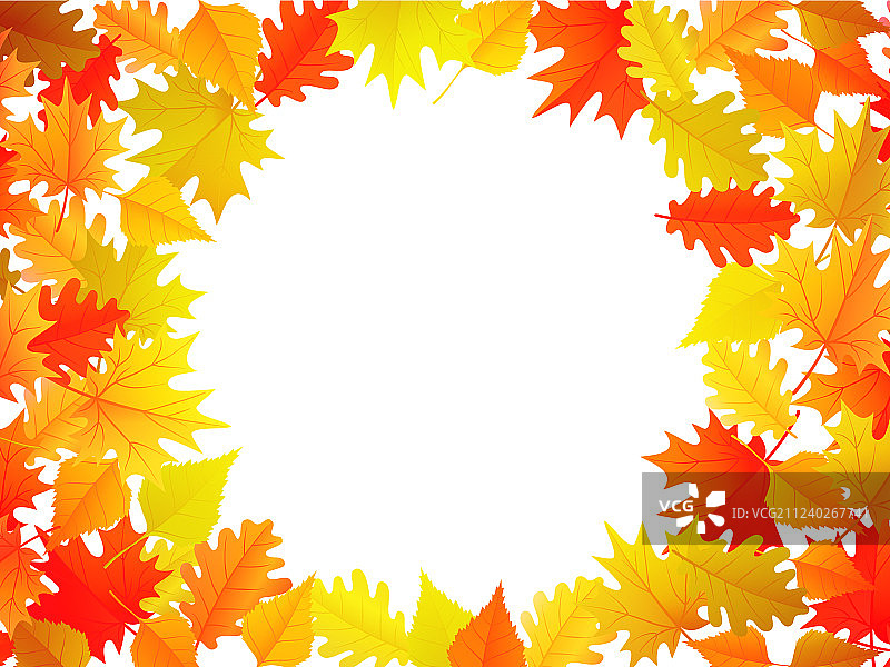 留白秋叶背景图片素材