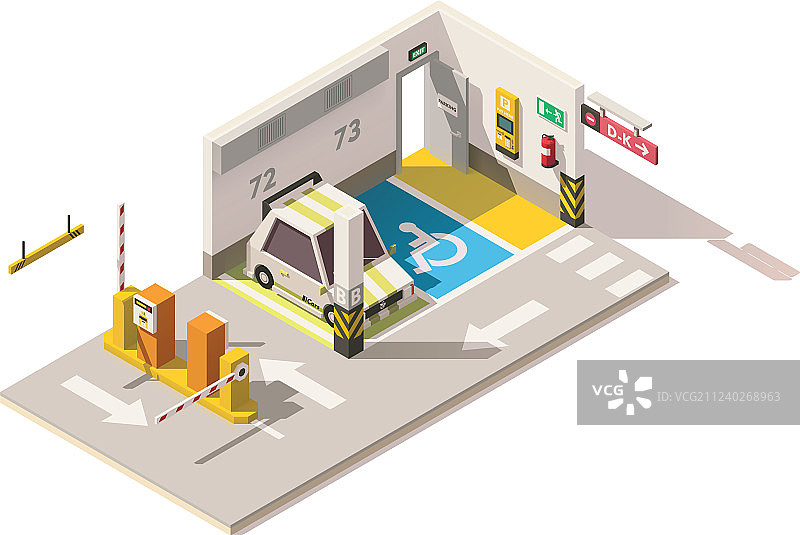 2.5D低多边形地下停车场图片素材