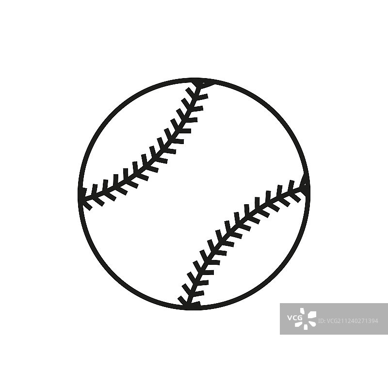 白色背景上的棒球线条艺术图标图片素材