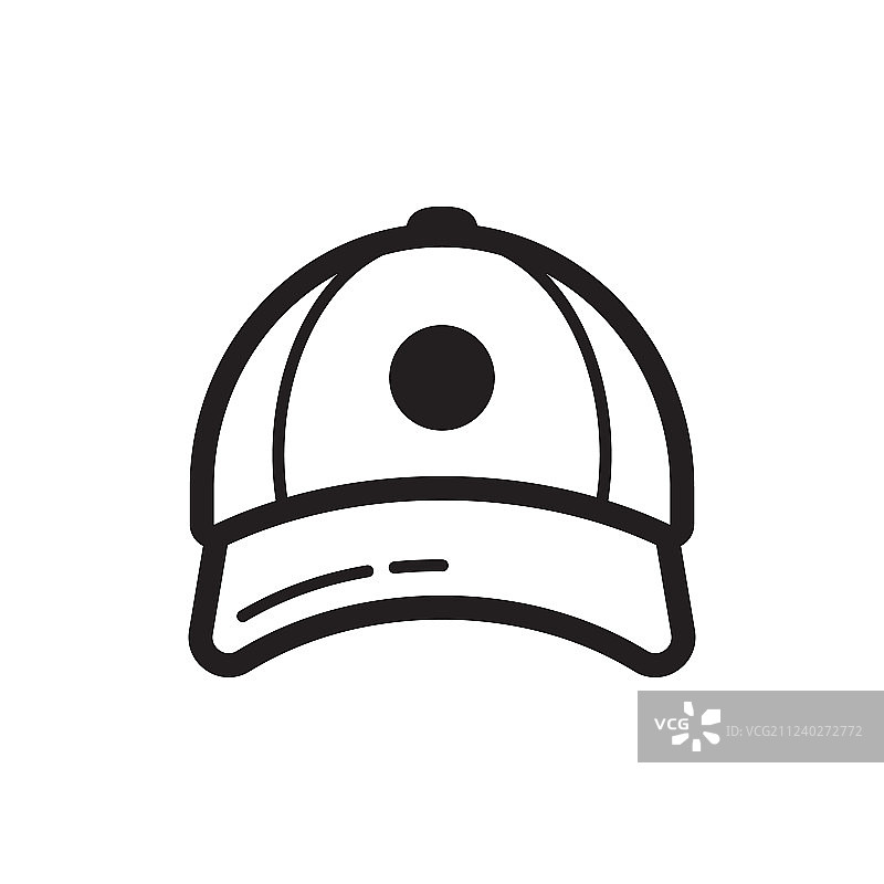 棒球帽图标扁平风格设计图片素材