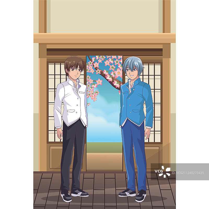 年轻男学生动漫图片素材