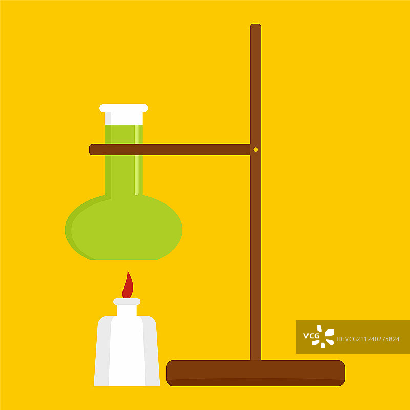 扁平风格的化学烧瓶支架图标图片素材