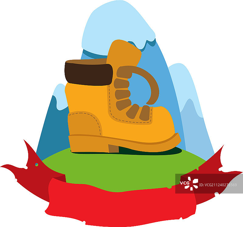 登山鞋攀岩徒步旅行彩色标志图片素材