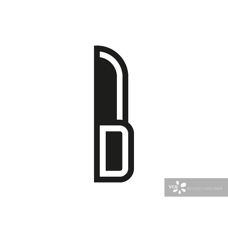 白色背景上的小刀标志图标图片素材