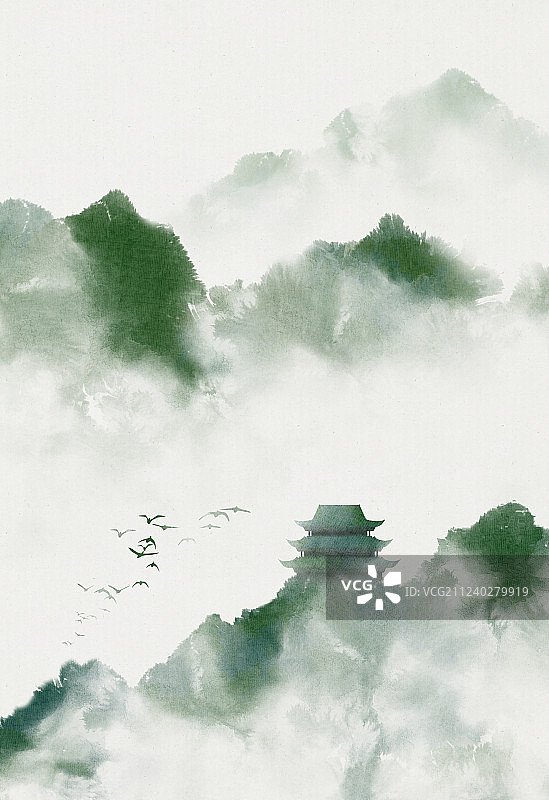 新中式插画图片素材