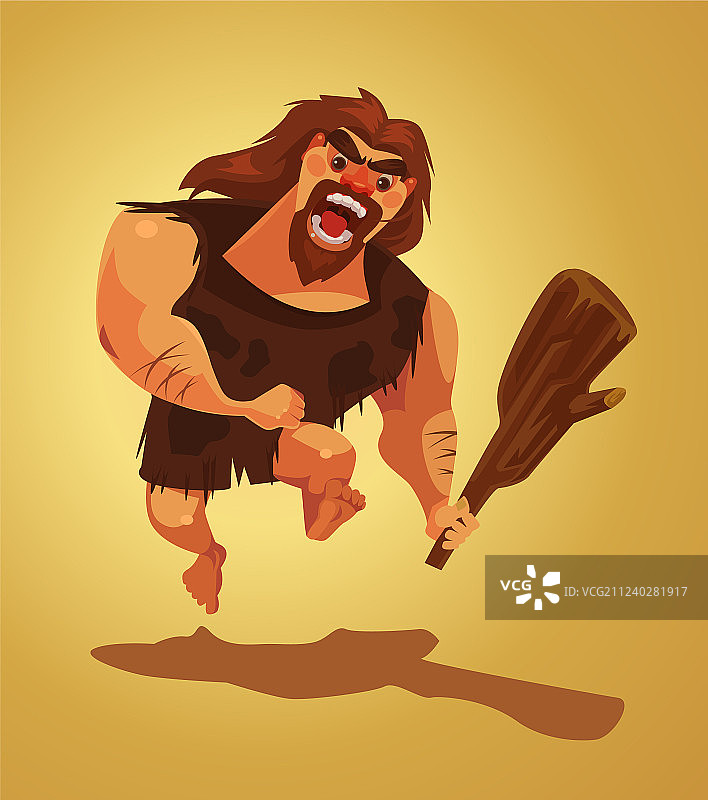 奔跑中的愤怒穴居人角色图片素材