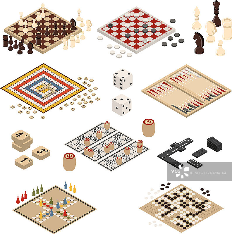 2.5D棋盘游戏图标合集图片素材