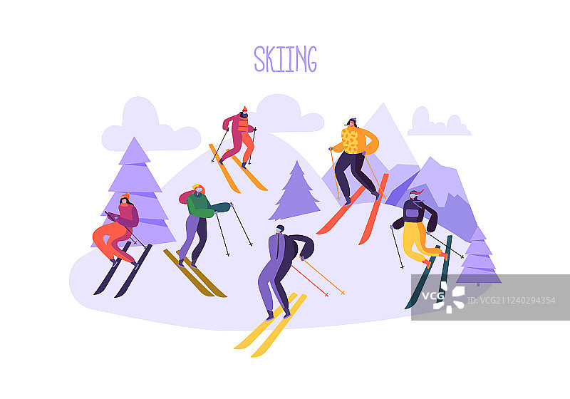 戴滑雪镜和滑雪服的山地滑雪人物图片素材