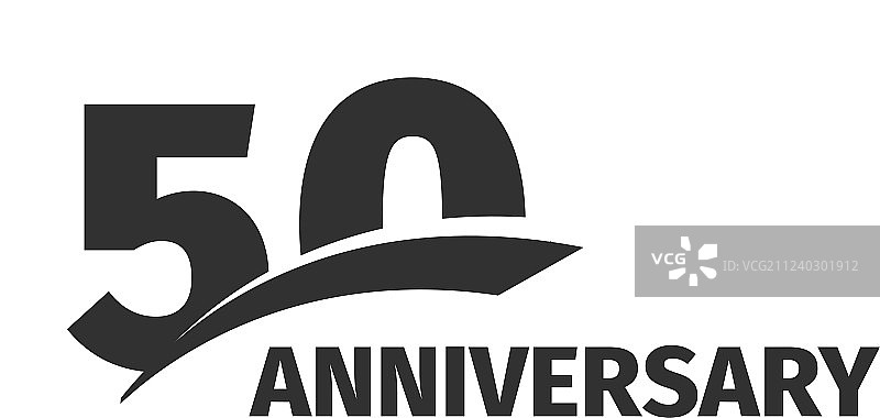 独立抽象黑色50周年纪念标志图片素材
