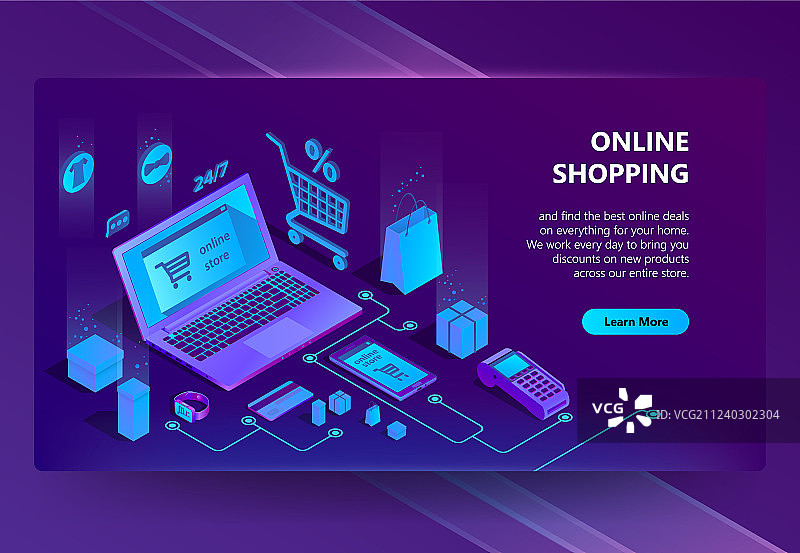 2.5D电商网站在线商店图片素材