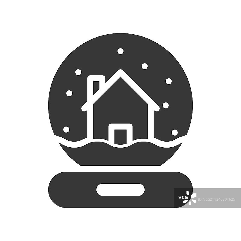 圣诞冬季可爱雪景球图片素材