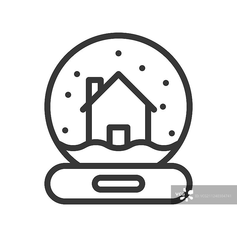 圣诞冬季可爱雪景球图片素材