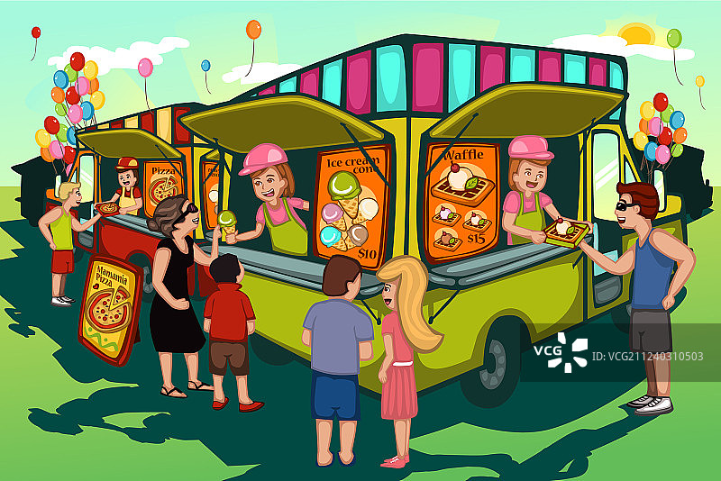 美食餐车节图片素材