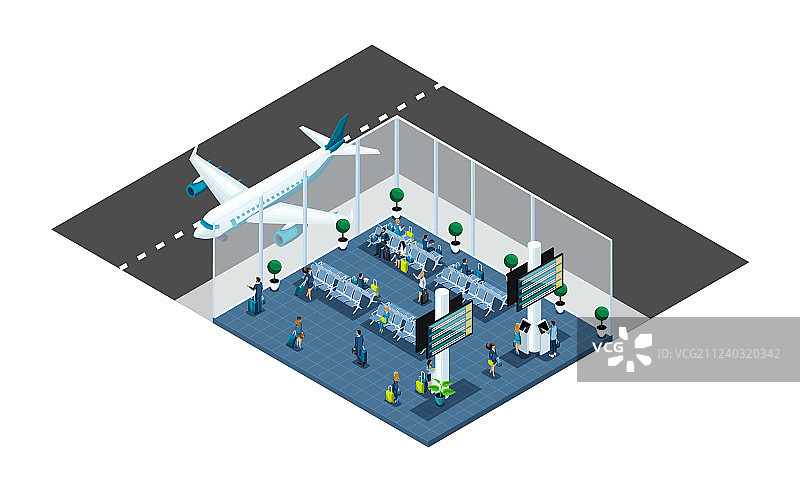 2.5D大型机场候机厅图片素材