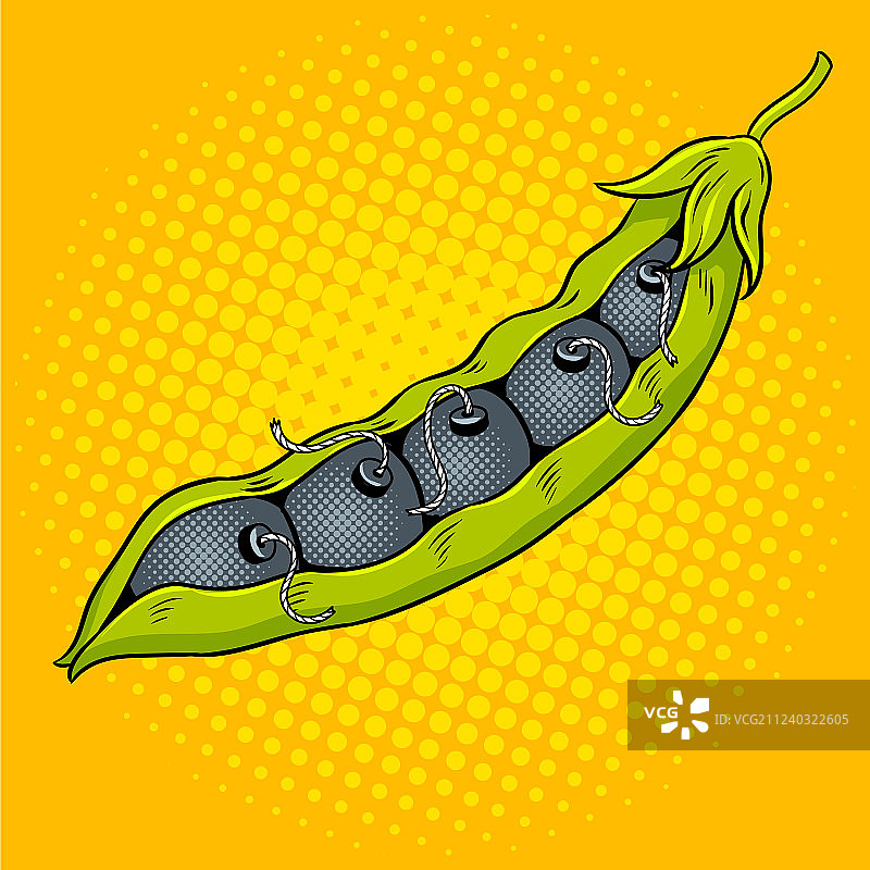 带炸弹的波普艺术豌豆荚图片素材