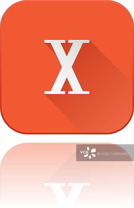 带有X罗马数字的橙色方形图标图片素材