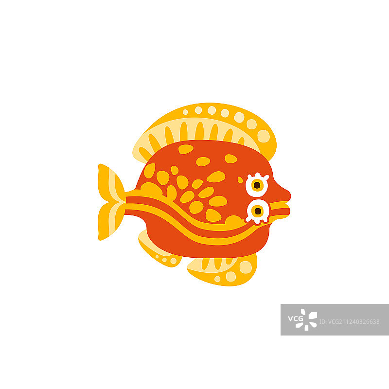 手绘可爱比目鱼图片素材