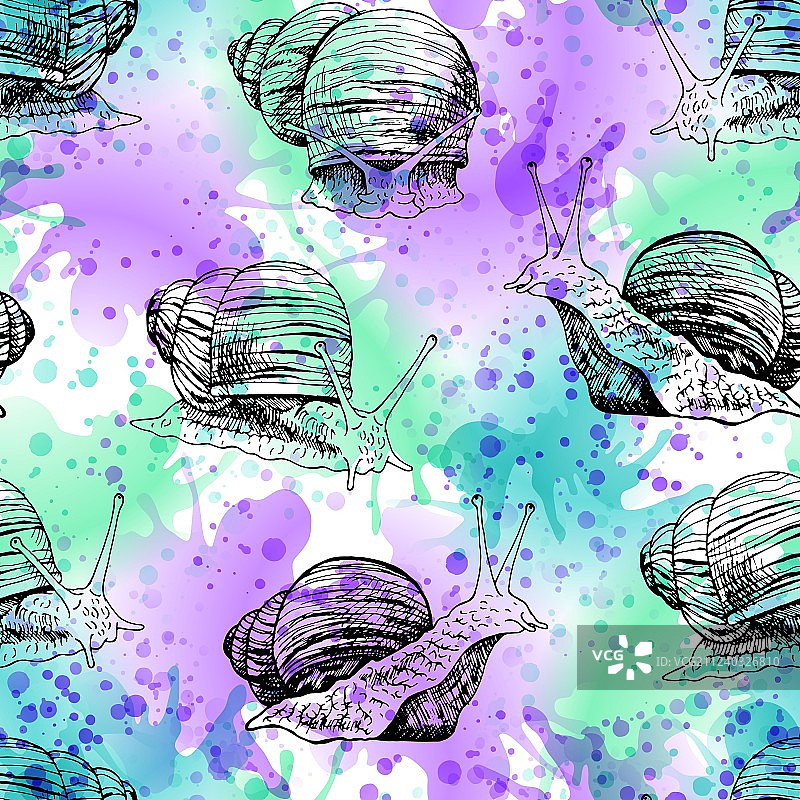 手绘蜗牛素材图片素材