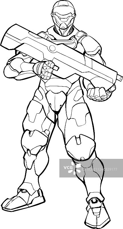 未来战士线条艺术图片素材