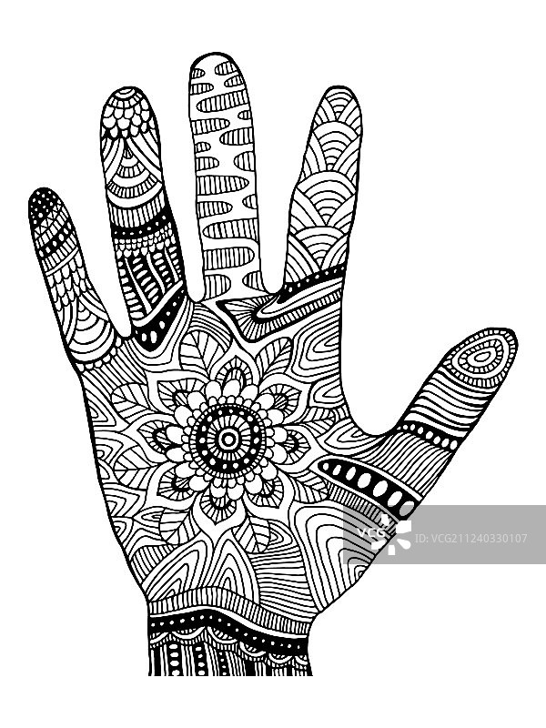 装饰棕榈树涂色页图片素材