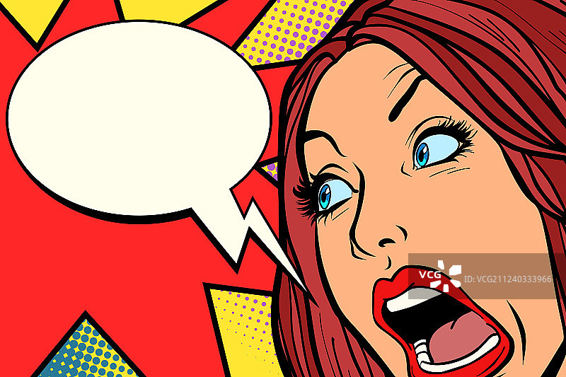 女人尖叫，表达恐惧情绪图片素材