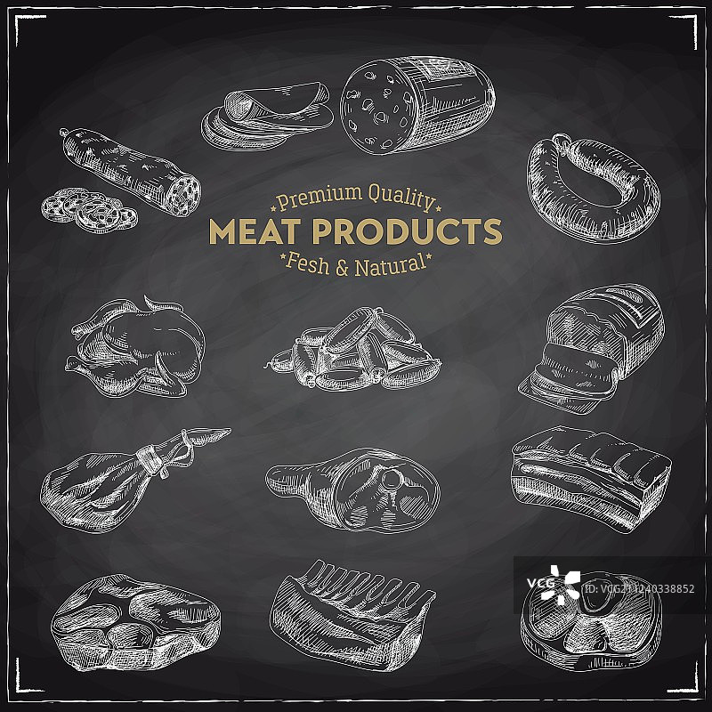 手绘肉类产品图片素材