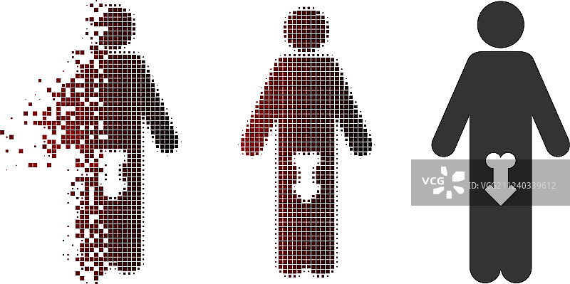 损坏的像素半色调男性性功能障碍图标图片素材