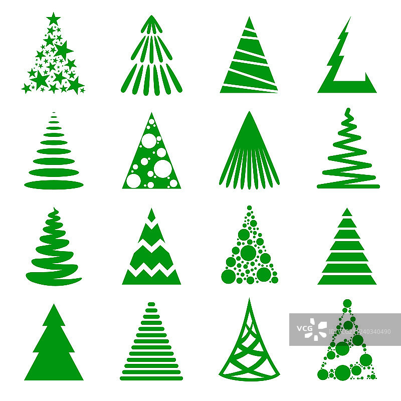 圣诞树图标集图片素材