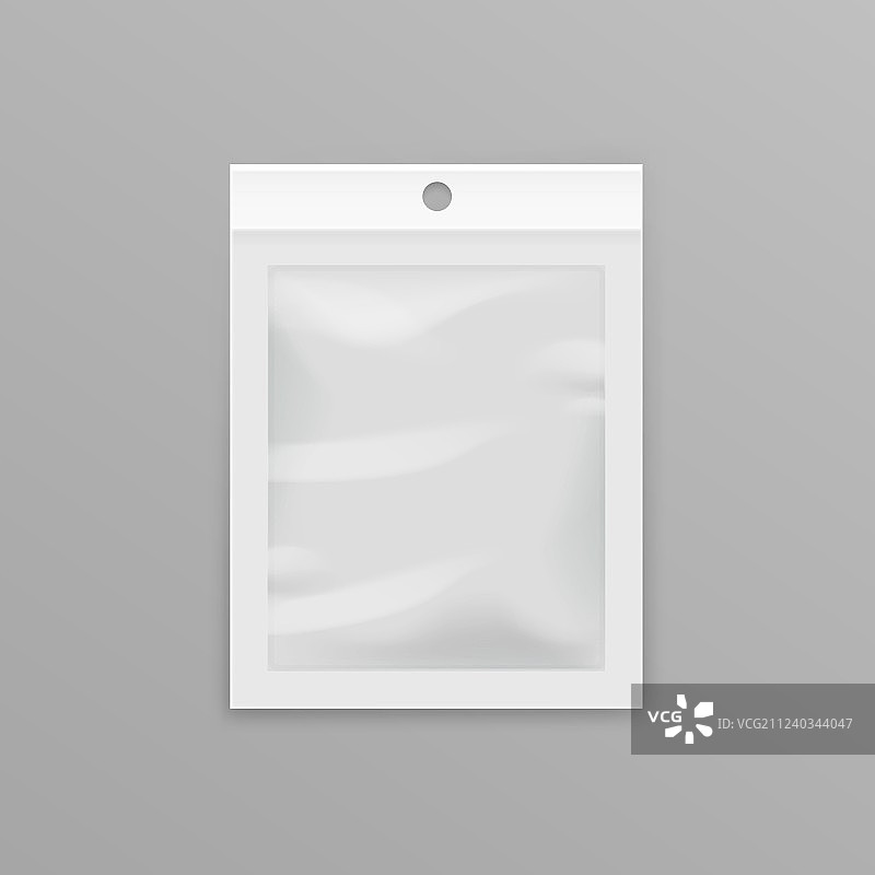 带挂槽的白色透明塑料袋图片素材