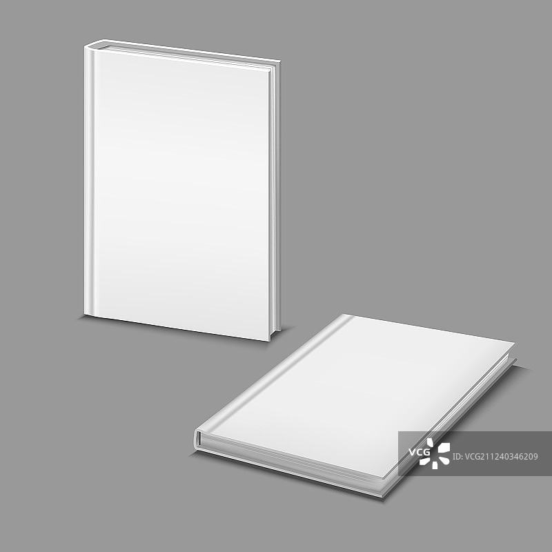 逼真3D白色空白精装书图片素材