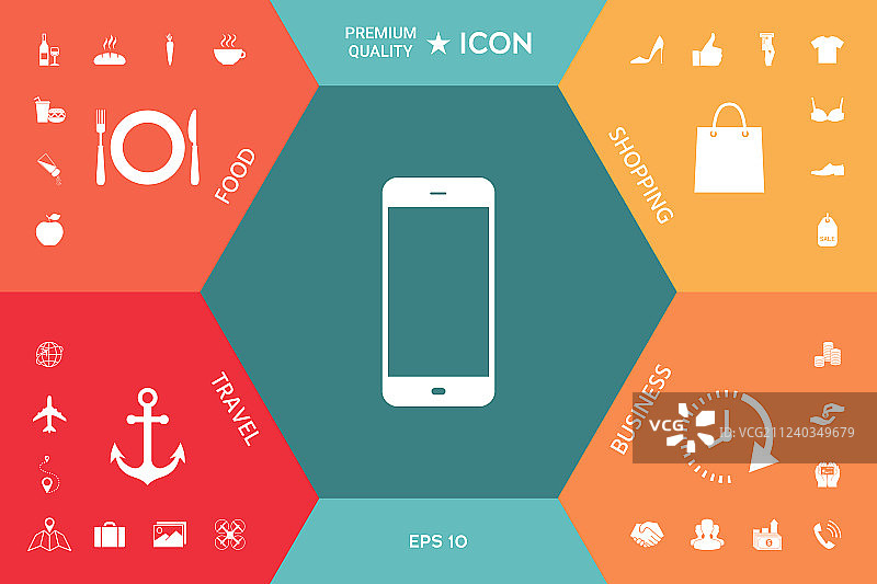 带空白屏幕的商务电话图片素材