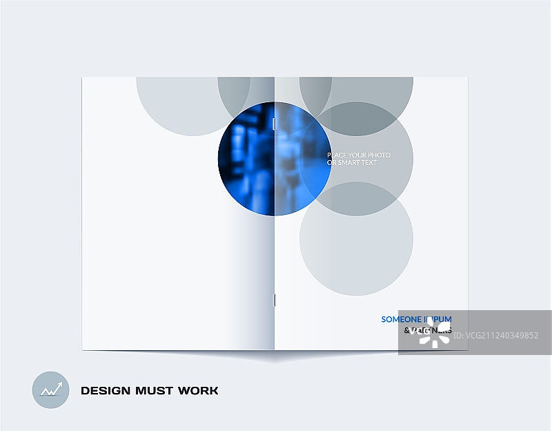 圆形风格抽象跨页宣传册设计图片素材