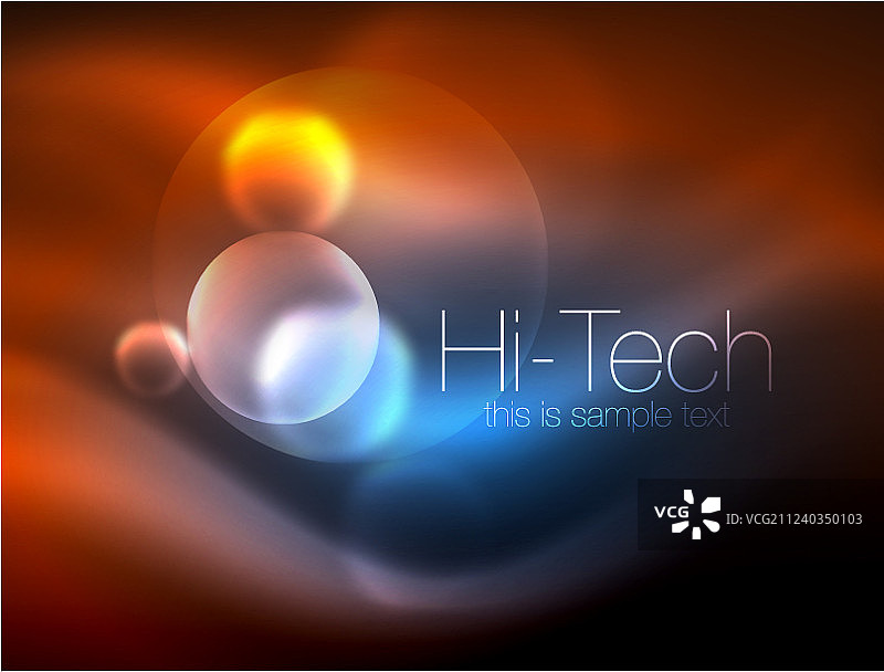 模糊的霓虹灯发光圈高科技现代气泡图片素材