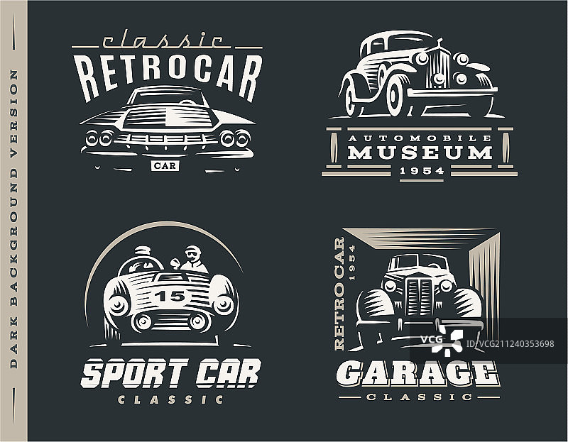 深色背景经典汽车图片素材