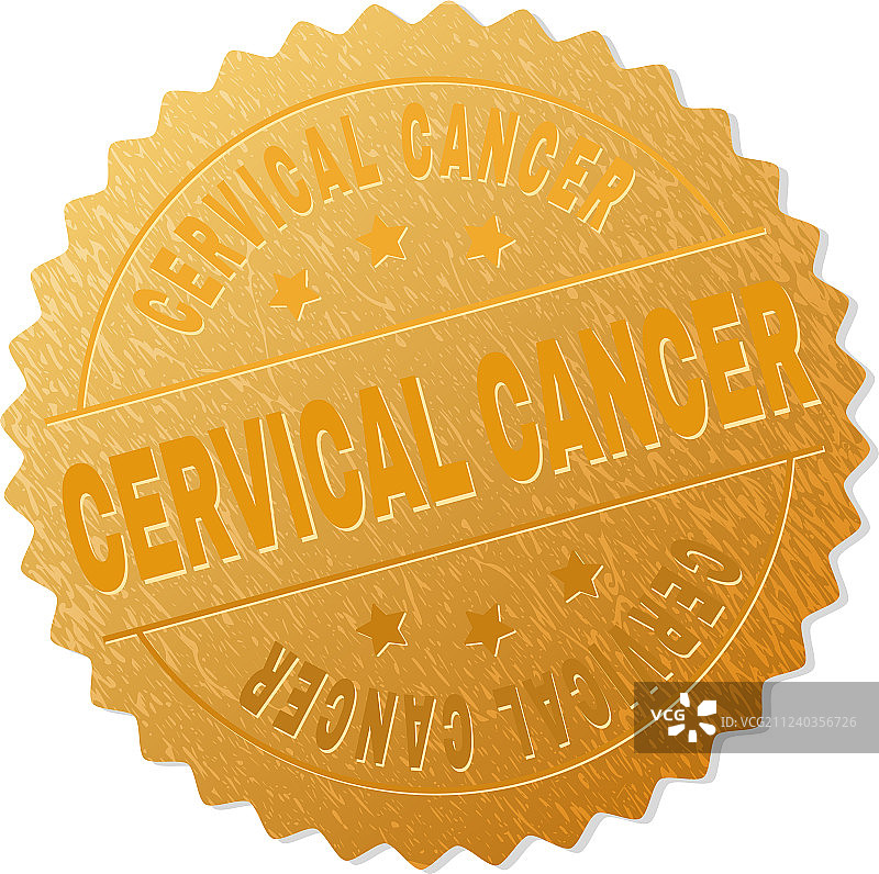 金色宫颈癌奖牌印章图片素材