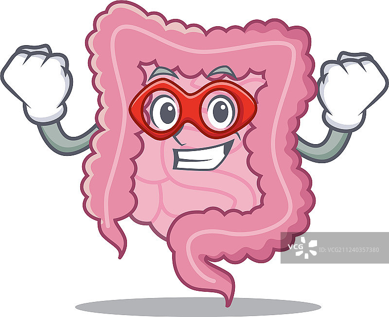 超级英雄肠道卡通形象图片素材