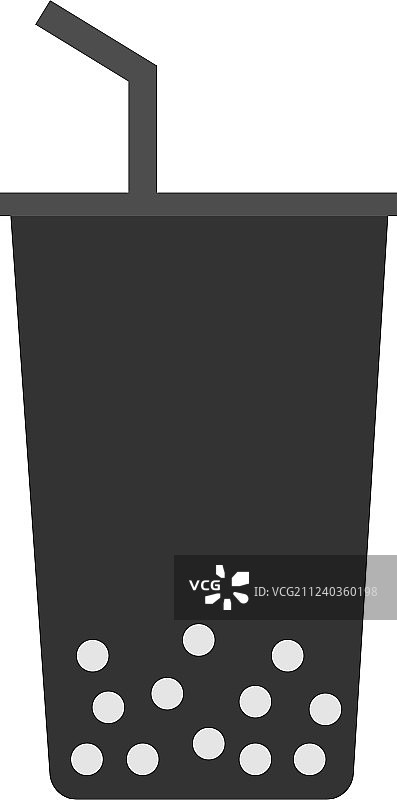 白色背景上的珍珠奶茶气泡标志图片素材