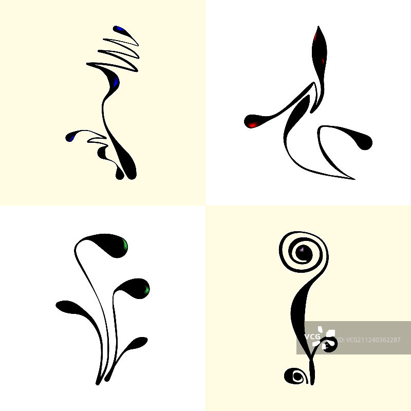 抽象风格花卉图案合集图片素材