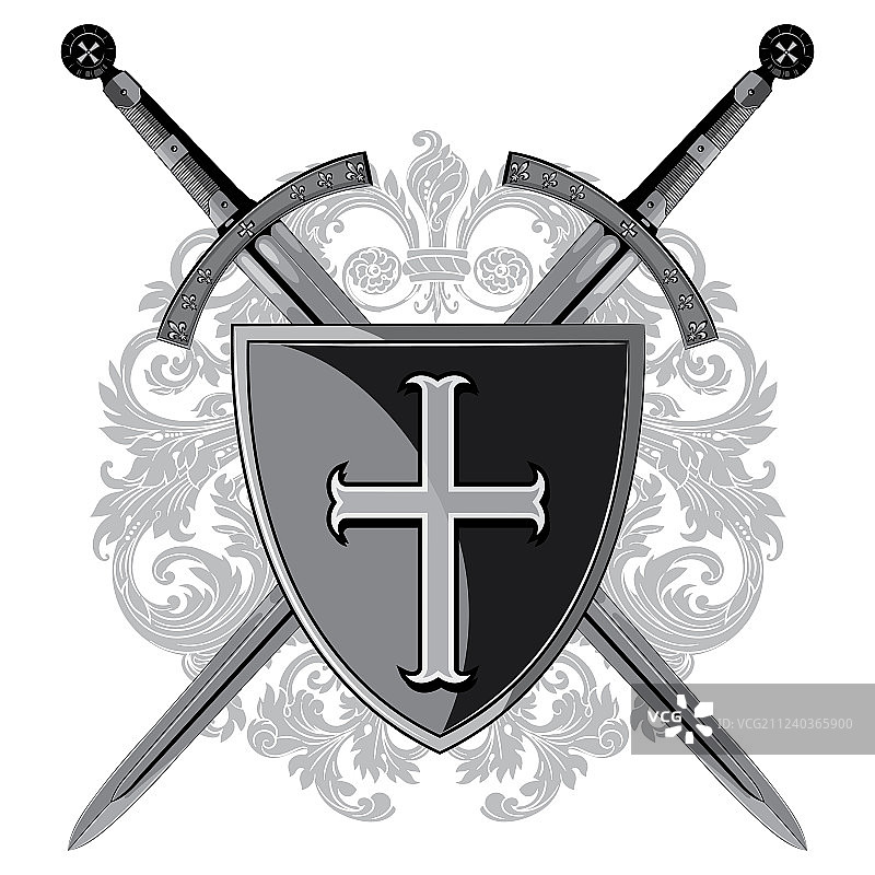 骑士剑两把交叉的骑士剑图片素材